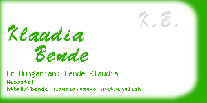 klaudia bende business card